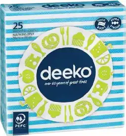 IGA Deeko Printed 2 Ply Lunch Napkins offer