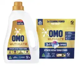 IGA OMO Ultimate Laundry Liquid 2 Litre, Laundry Powder 2kg or Capsules 28 Pack Selected Varieties offer