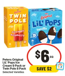 IGA Peters Original LiL Pops Ice Cream or Twin Pole offer