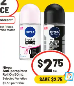 IGA Nivea Anti-perspirant Roll On offer