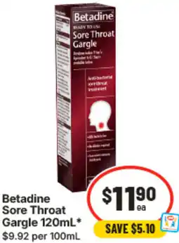 IGA Betadine Sore Throat Gargle offer