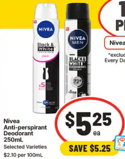 IGA Nivea Anti-perspirant Deodorant offer