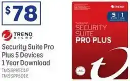 Officeworks Trend micro security suite pro plus 5 devices 1 year download offer