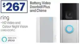 Officeworks Ring battery video doorbell plus and chime offer