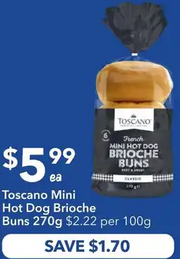 Ritchies Toscano mini hot dog brioche buns offer