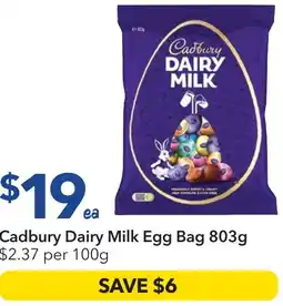 Ritchies Cadbury Dairy Milk Egg Bag offer