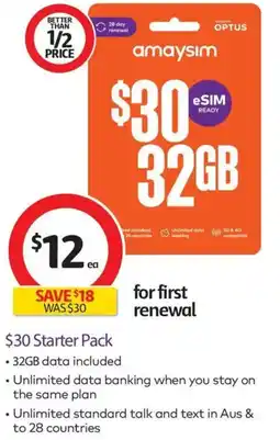 Coles Amaysim starter pack offer