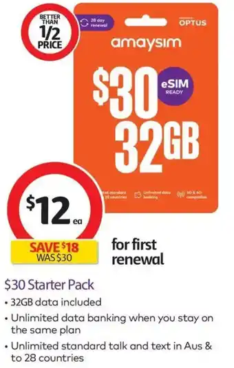 Coles Amaysim starter pack offer