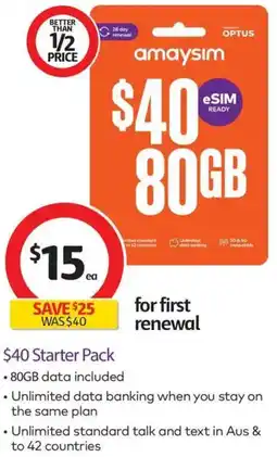 Coles Amaysim starter pack offer
