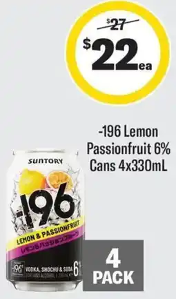 Coles -196 Lemon Passionfruit 6% Cans offer