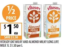 Supabarn Vitasoy oat milky and almond milky long life milk offer