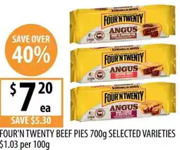 Supabarn Four'n twenty beef pies offer