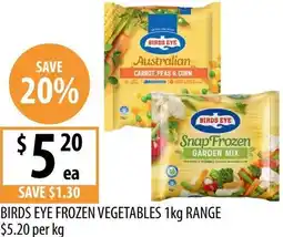 Supabarn Birds eye frozen vegetables offer
