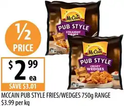 Supabarn Mccain pub style fries/wedges offer