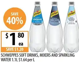 Supabarn Schweppes soft drinks, mixers and sparkling water offer