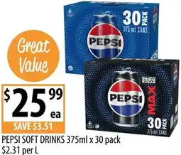 Supabarn Pepsi soft drinks offer