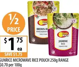 Supabarn Sunrice microwave rice pouch offer