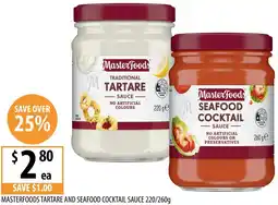 Supabarn Masterfoods tartare and seafood cocktail sauce offer