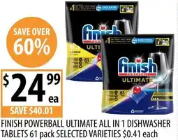 Supabarn Finish powerball ultimate all in 1 dishwasher tablets offer