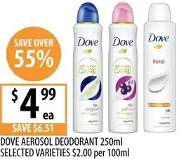 Supabarn Dove aerosol deodorant offer