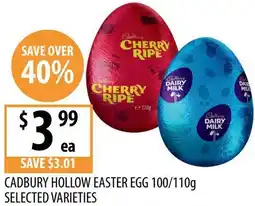 Supabarn Cadbury hollow easter egg offer