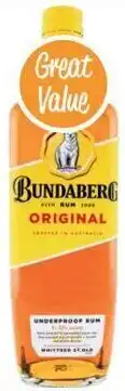Supabarn Bundaberg rum underproof offer