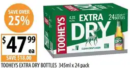 Supabarn Tooheys extra dry bottles offer