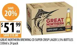 Supabarn Great northern brewing co super crisp lager 3.5% bottles offer