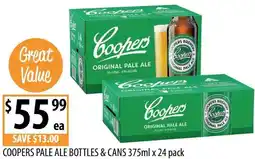 Supabarn Coopers pale ale bottles & cans offer