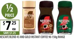 Supabarn Nescafe blend 43 and gold instant coffee offer