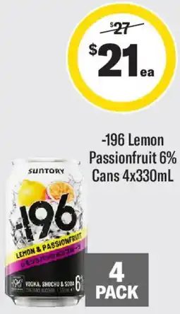 Liquorland -196 lemon passionfruit 6% cans offer