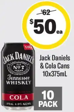 Liquorland Jack Daniels & Cola Cans offer