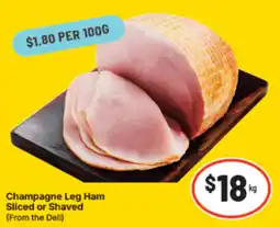IGA Champagne Leg Ham Sliced or Shaved offer