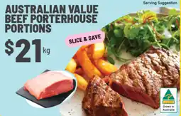 IGA Australian value beef porterhouse portions offer