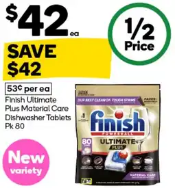 Woolworths Finish Ultimate Plus Material Care Dishwasher Tablets offer