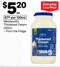 Woolworths Woolworths Thickened Cream offer