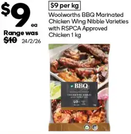 Woolworths Woolworths bbq marinated chicken wing nibble varieties with rspca approved chicken offer