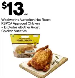 Woolworths Woolworths australian hot roast rspca approved chicken offer