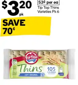 Woolworths Tip Top Thins Varieties offer