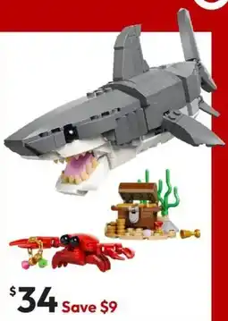 Target Lego creator 3 in 1 fierce shark with a treasure chest 31381 offer