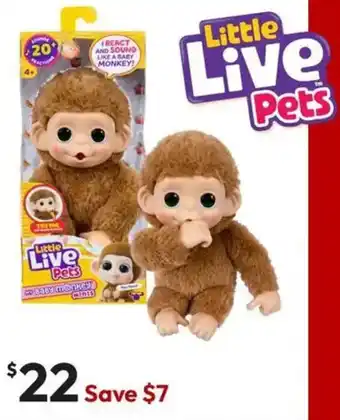 Target Little Live Pets My Baby Monkey Minis Assorted offer