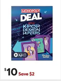 Target Monopoly Deal KPop Demon Hunters offer