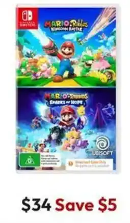 Target Mario Rabbids Kingdom Battle & Sparks of Hope Bundle Code in Box Nintendo Switch offer
