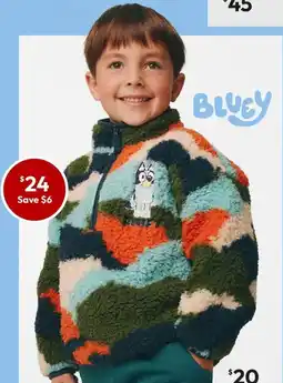 Target Bluey 1/4 Zip Teddy Fleece Jumper offer