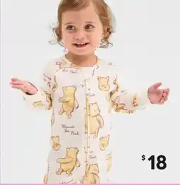 Target Disney Winnie The Pooh Organic Cotton Baby Rib Footless Coverall Winnie Face offer