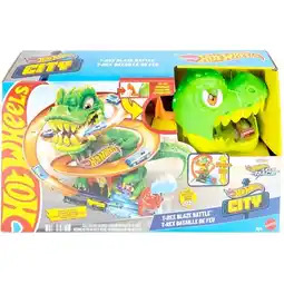 Target Mattel Hot Wheels City T-Rex Blaze Battle Playset offer