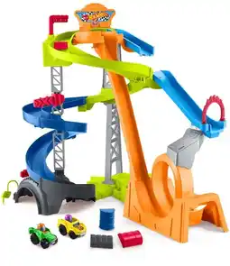 Kmart Fisher-Price Hot Wheels Little People Spiral Stunt Speedway Toddler Race Track Playset offer