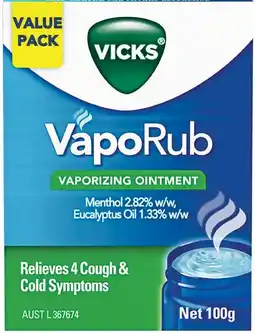 Pharmacist Advice Vicks VapoRub Vaporizing Ointment offer