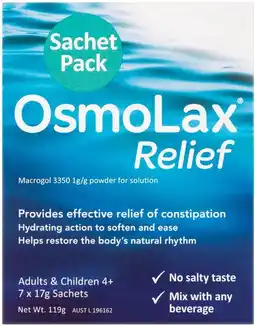 Pharmacist Advice OsmoLax Relief Sachets offer