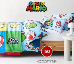 Target Super mario Reversible SB quilt cover set offer